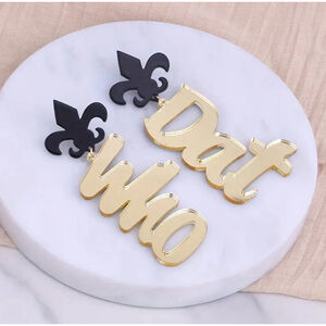 Gold and Black Statement Earrings